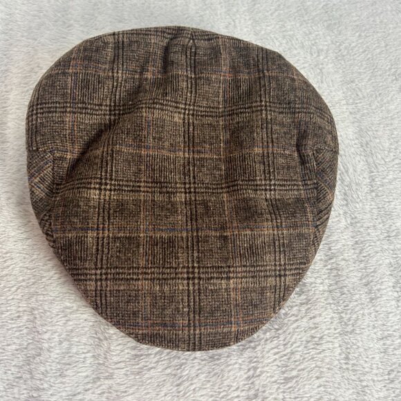 Neiman Marcus Mens Plaid Camel Hair Newsboy Cap Golf Hat One Size Brown New $45 - Picture 1 of 4